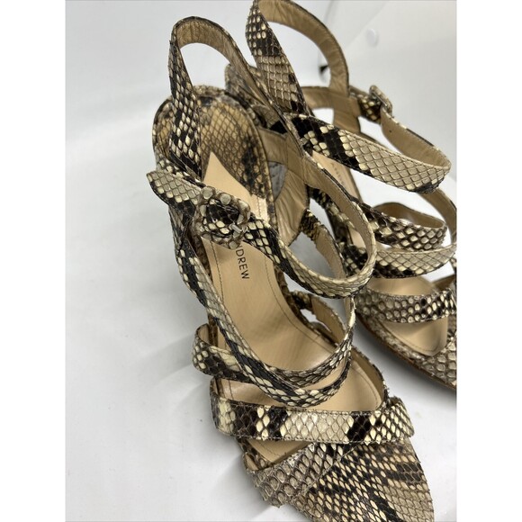 PAUL ANDREW Snakeskin Slingback Block Heel Strapped Heels 41 Handmade Italy 9.5 - Picture 13 of 16